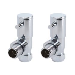 Milano Select - Chrome Minimalist Angled Radiator Valves - (Pair)