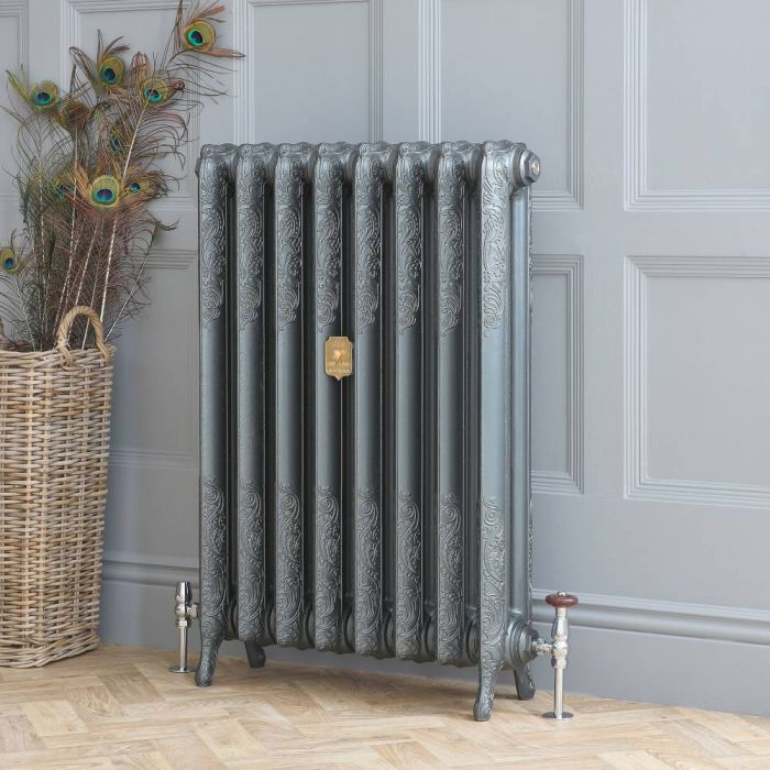Milano Beatrix - Cast Iron Radiator - 510mm Tall - Antique Silver - Multiple Sizes Available