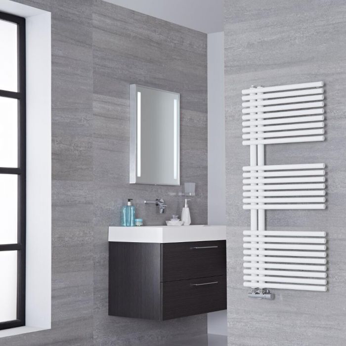 Lazzarini Way - Bari - Mineral White Designer Heated Towel Rail - 1120mm x 500mm