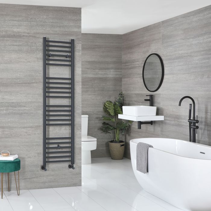 Milano Artle - Straight Anthracite Heated Towel Rail 1600mm x 400mm
