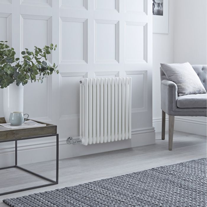 Milano Windsor - Traditional White 3 Column Electric Radiator 600mm x 605mm (Horizontal) - Choice of Wi-Fi Thermostat