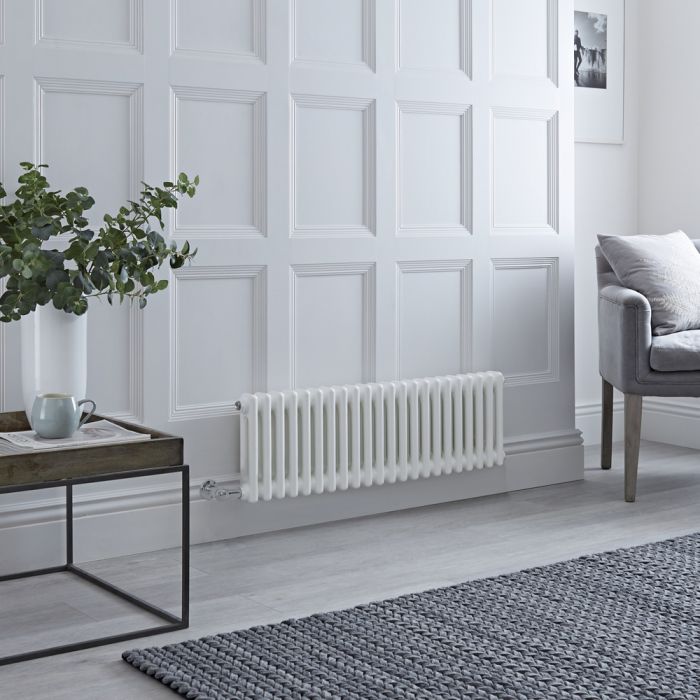 Milano Windsor - Traditional White 2 Column Electric Radiator 300mm x 1010mm (Horizontal) - Choice of Wi-Fi Thermostat
