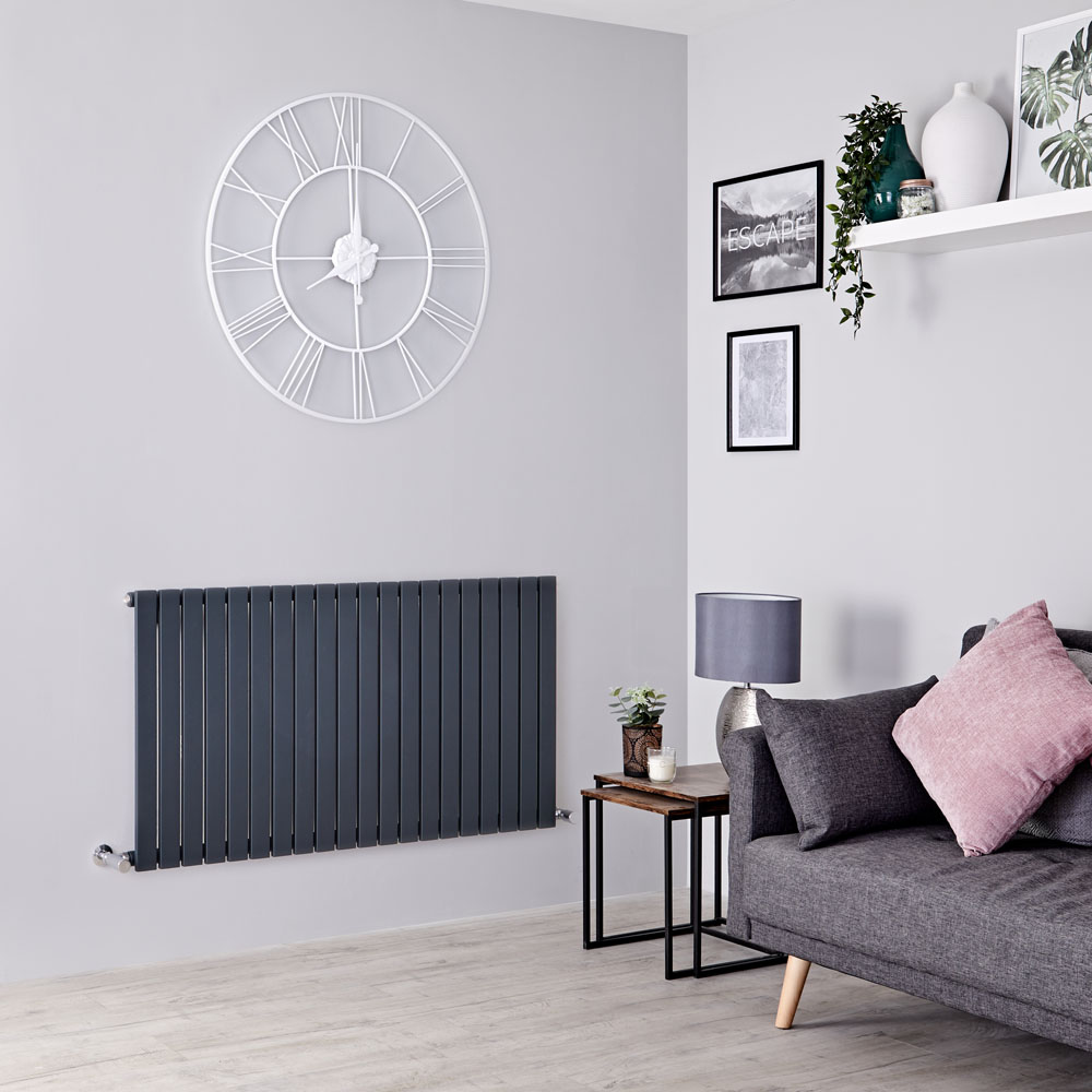 Milano Capri - Anthracite Horizontal Flat Panel Designer Radiator 635mm x 1180mm