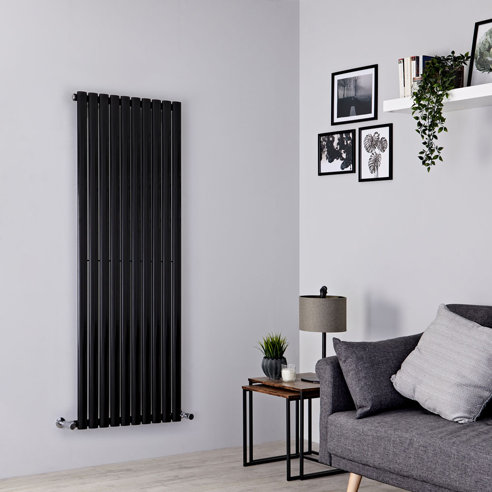 Milano Aruba - Black Vertical Designer Radiator 1600mm x 590mm