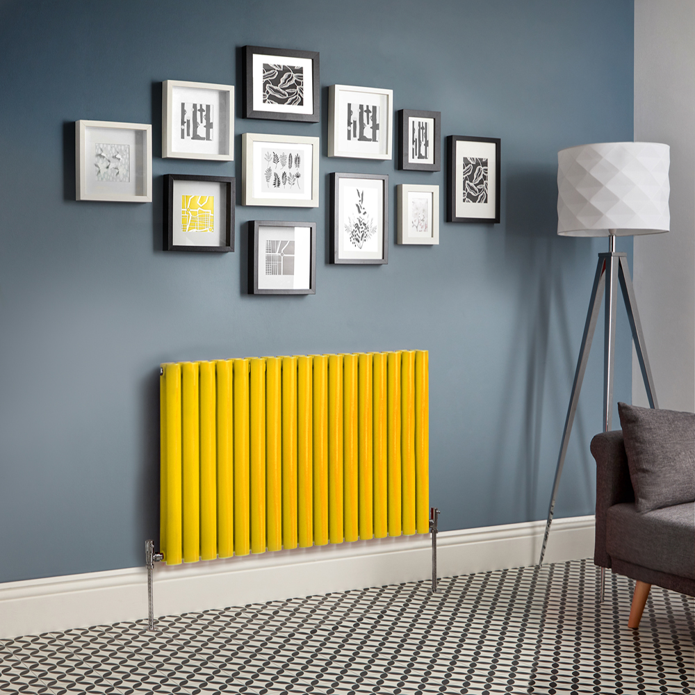Milano Aruba - Yellow Horizontal Double Panel Designer Radiator - Various Sizes