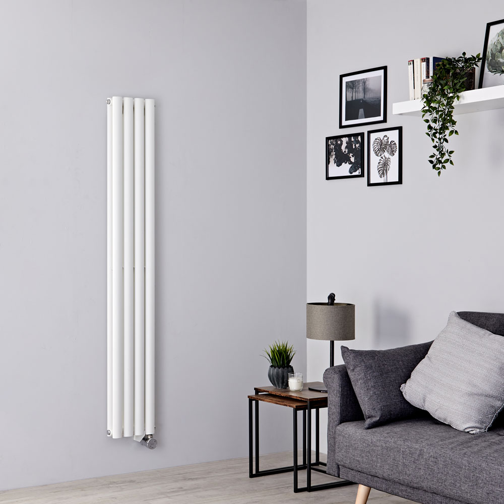 Milano Aruba Slim Electric - White Space-Saving Vertical Designer Radiator 1600mm x 236mm (Double Panel)