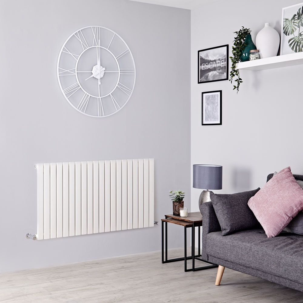 Milano Capri - White Horizontal Flat Panel Designer Radiator 635mm x 834mm