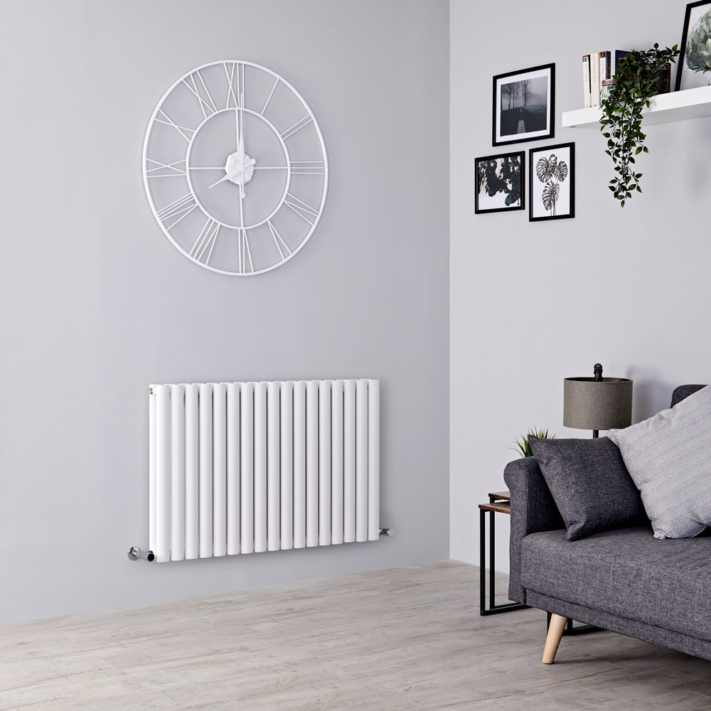 Milano Aruba - White Horizontal Designer Radiator 635mm x 1000mm (Double Panel)