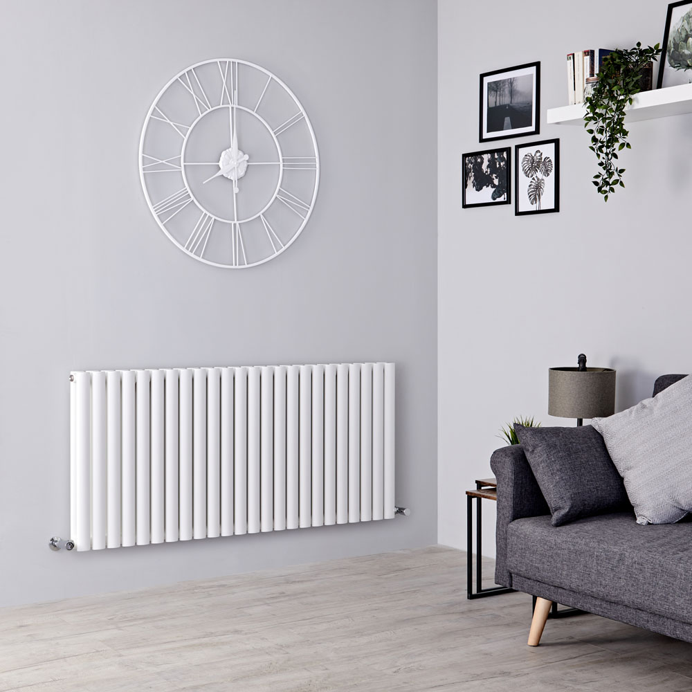 Milano Aruba - White Horizontal Designer Double Radiator 635mm x 1411mm