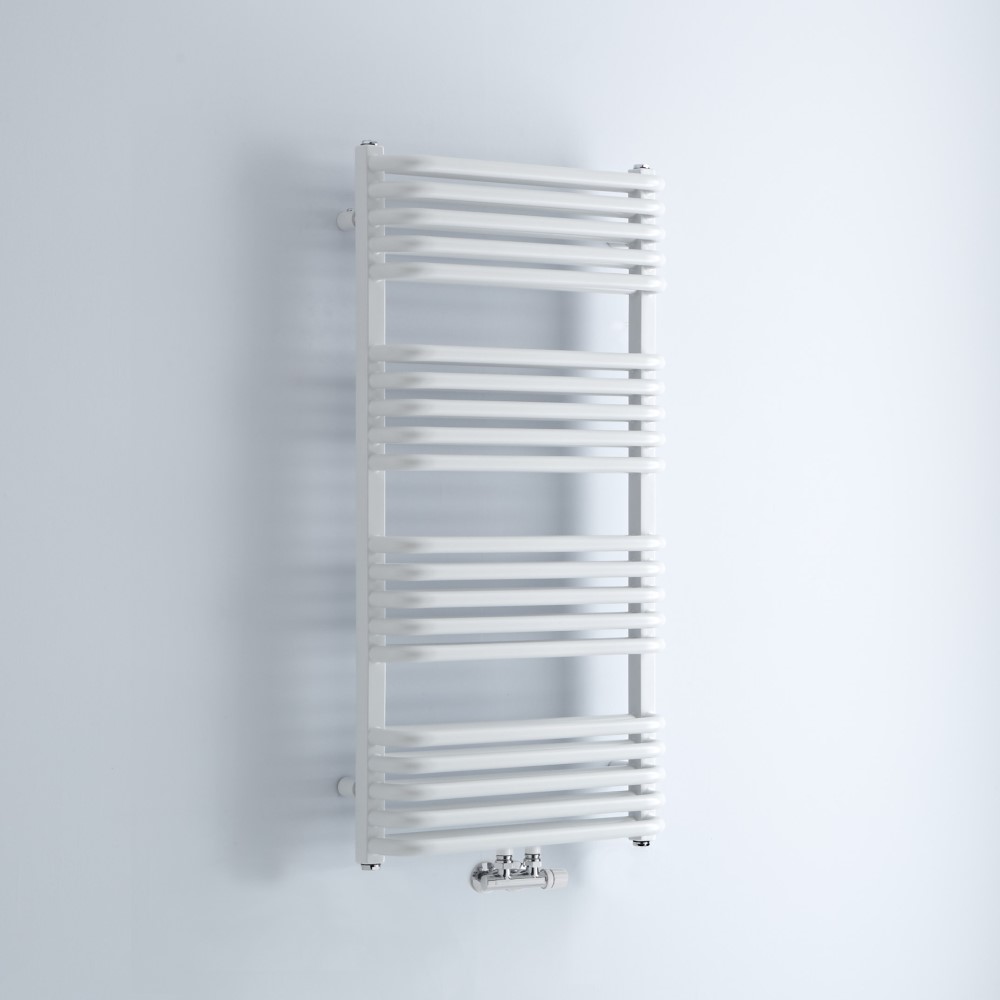 Milano Bow - White D Bar Heated Towel Rail 1000mm x 500mm