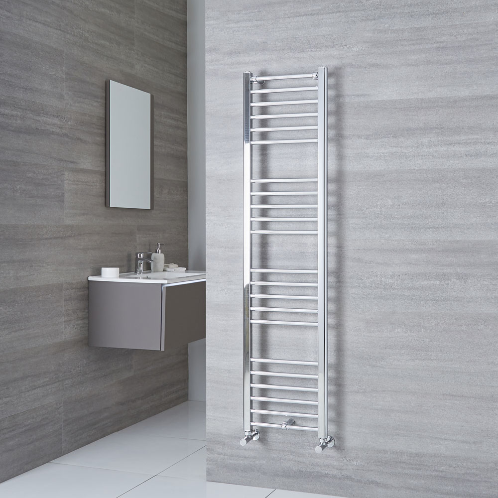 Milano Eco - Flat Chrome Heated Towel Rail 1600mm x 400mm