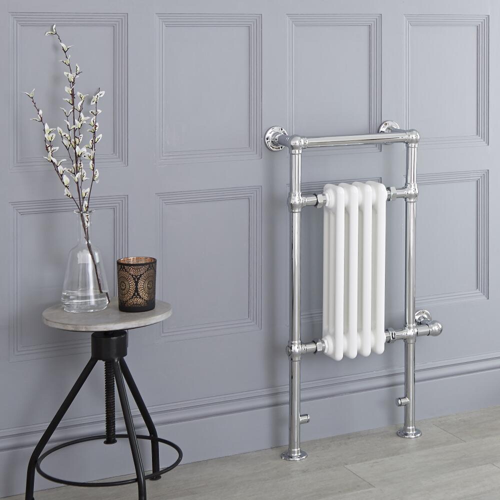 Milano Elizabeth - White Traditional Electric Heated Towel Rail - 930mm x 452mm