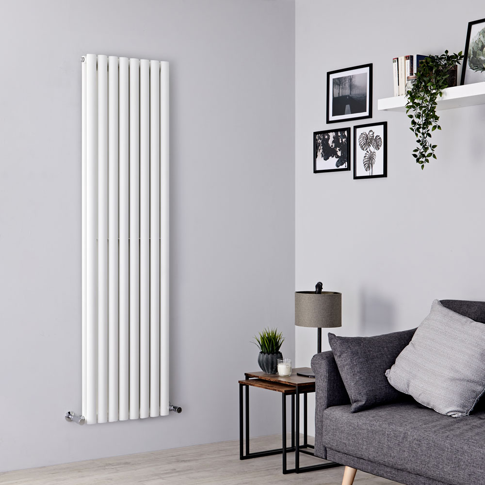Milano Aruba - White Designer-Style Vertical Radiator 1780mm x 472mm (Double Panel)