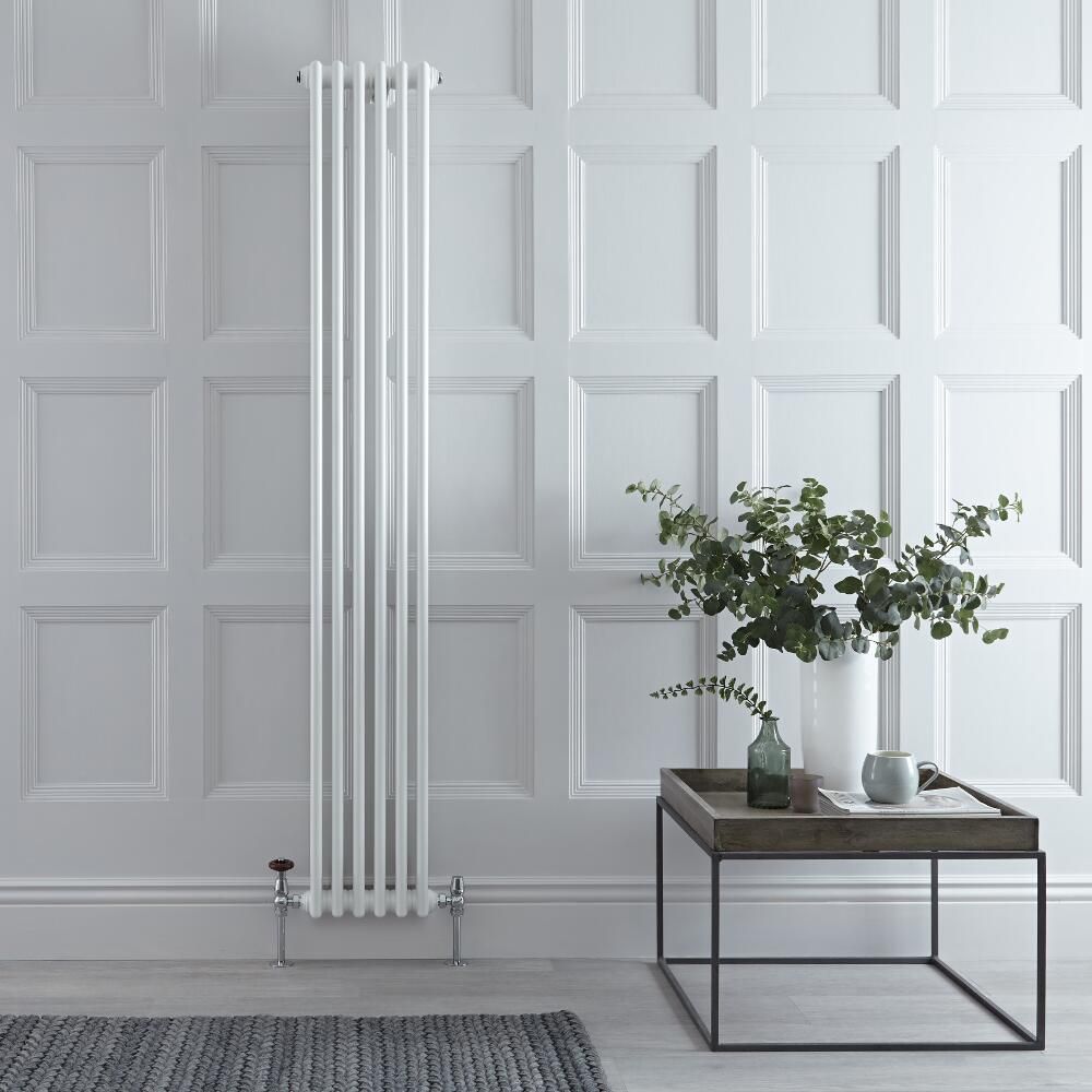 Milano Windsor - Vertical Triple Column White Traditional Cast Iron Style Radiator - 1800mm x 290mm