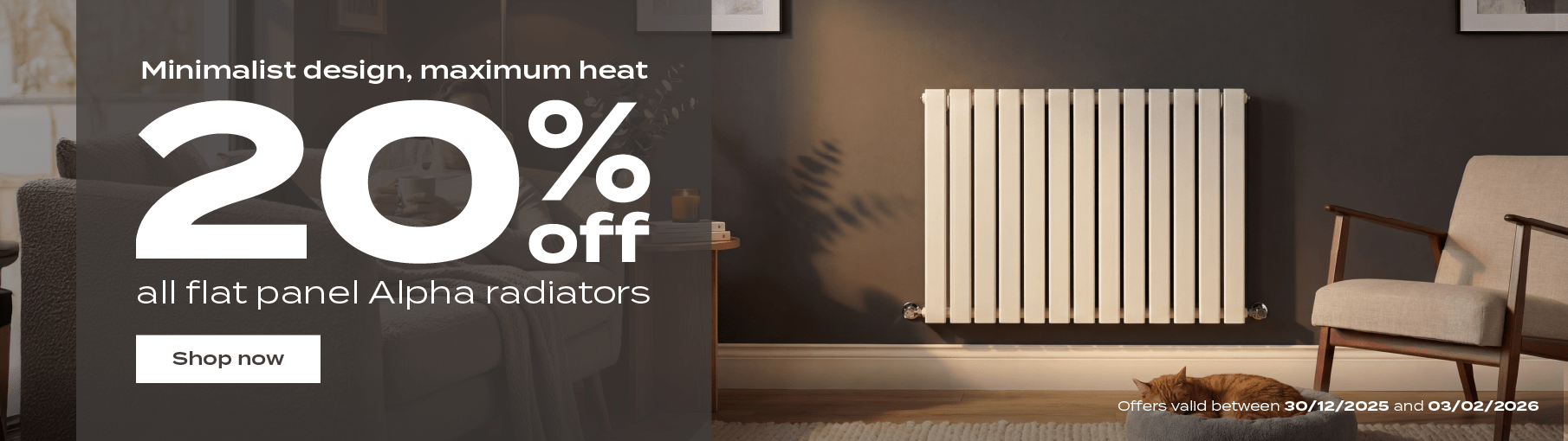 20% off all Alpha flat panel radiators