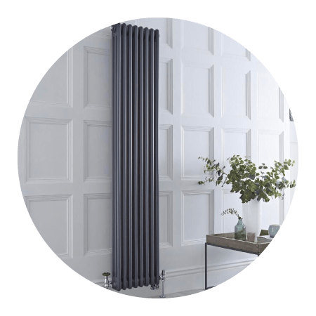 White low profile Milano Aruba designer radiator under a window