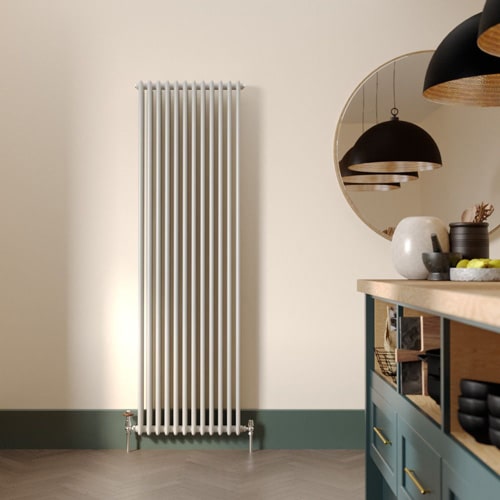 Milano Windsor White Vertical Triple Column Radiator